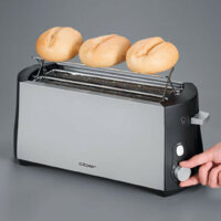 Cloer 3710 Toaster 4 Scheibe(n) 1380 W Schwarz, Gebürsteter Stahl