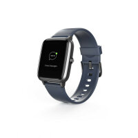 HAMA Fitness-Watch "Fit Watch 4900", Full-Touch, Benachrichtigungen, wasserdicht, blau Fitness Tracker (Herzfrequenzmessung, Kalorienverbrennung, Wasserdicht, Bluetooth)