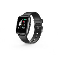 HAMA Fitness-Watch "Fit Watch 5910", Full-Touch, Benachrichtigungen, wasserdicht, schwarz Fitness Tracker (Herzfrequenzmessung, Kalorienverbrennung, Wasserdicht, Bluetooth)