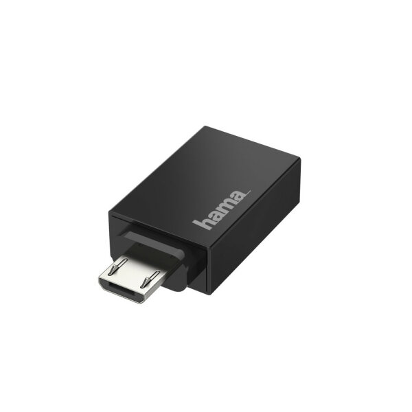 HAMA USB-OTG-Adapter,Micro-USB-Stecker-USB-Buchse, USB 2.0, 480 Mbit/s