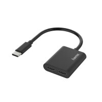 HAMA Audio-Adapter, 2in1, USB-C-St. (2x USB-C-Buchse,...
