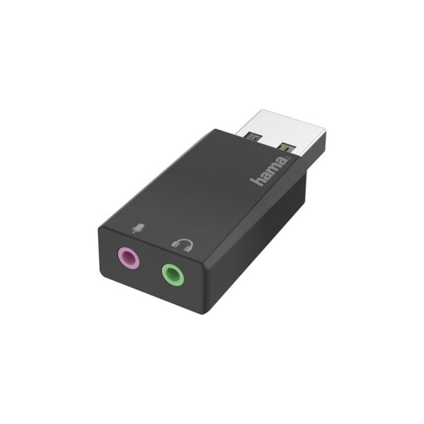 Hama 00200323 Kabeladapter USB 2x3.5 mm Schwarz