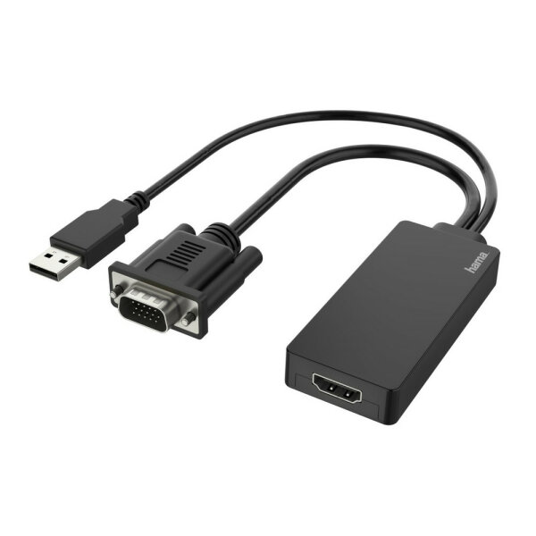 HAMA Video-Adapter, VGA+USB-Stecker - HDMI™-Buchse, Full-HD 1080p Adapter