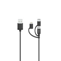 HAMA Micro-USB-Kabel inkl. Adapter auf USB-C&Lightning,USB 2.0, 0,75 m