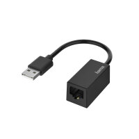HAMA Netzwerk-Adapter, USB-Stecker (LAN/Ethernet-Buchse,...