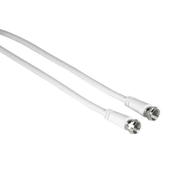 HAMA SAT-Anschlusskabel, F-Stecker (F-Stecker, 10 m, 75 dB, Weiß)