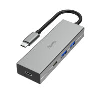 Hama 00200136 Schnittstellen-Hub USB 3.2 Gen 1 (3.1 Gen 1) Type-A + Type-C 5000 Mbit/s Grau