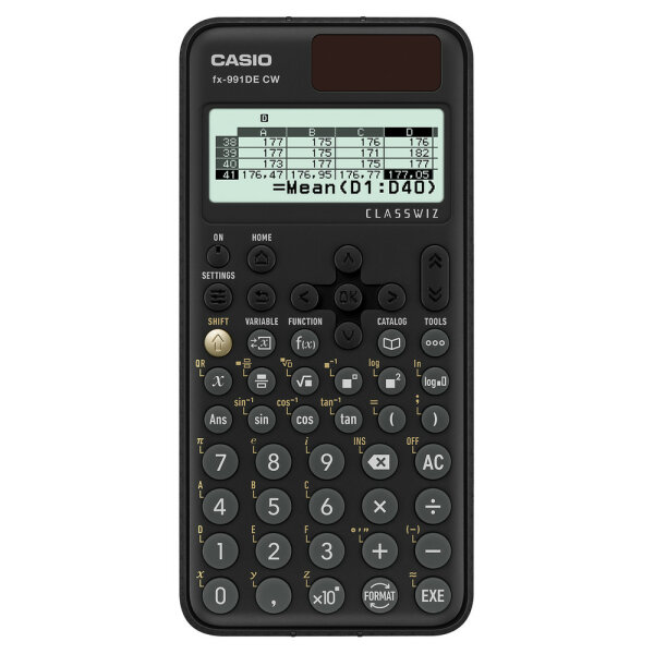 Casio fx-991DE CW Taschenrechner Tasche Wissenschaftlicher Taschenrechner Schwarz