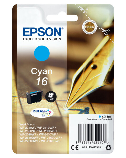 Epson Singlepack Cyan 16 DURABrite Ultra Ink
