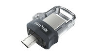 Sandisk Ultra Dual m3.0 USB-Stick 128 GB USB Type-A / Micro-USB 3.0 (3.1 Gen 1) Schwarz, Silber, Transparent