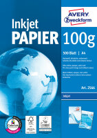 Avery Zweckform Bright White Inkjet Papier A4 500 Sheets Druckerpapier A4 (210x297 mm) Satin-matt Wei&szlig;